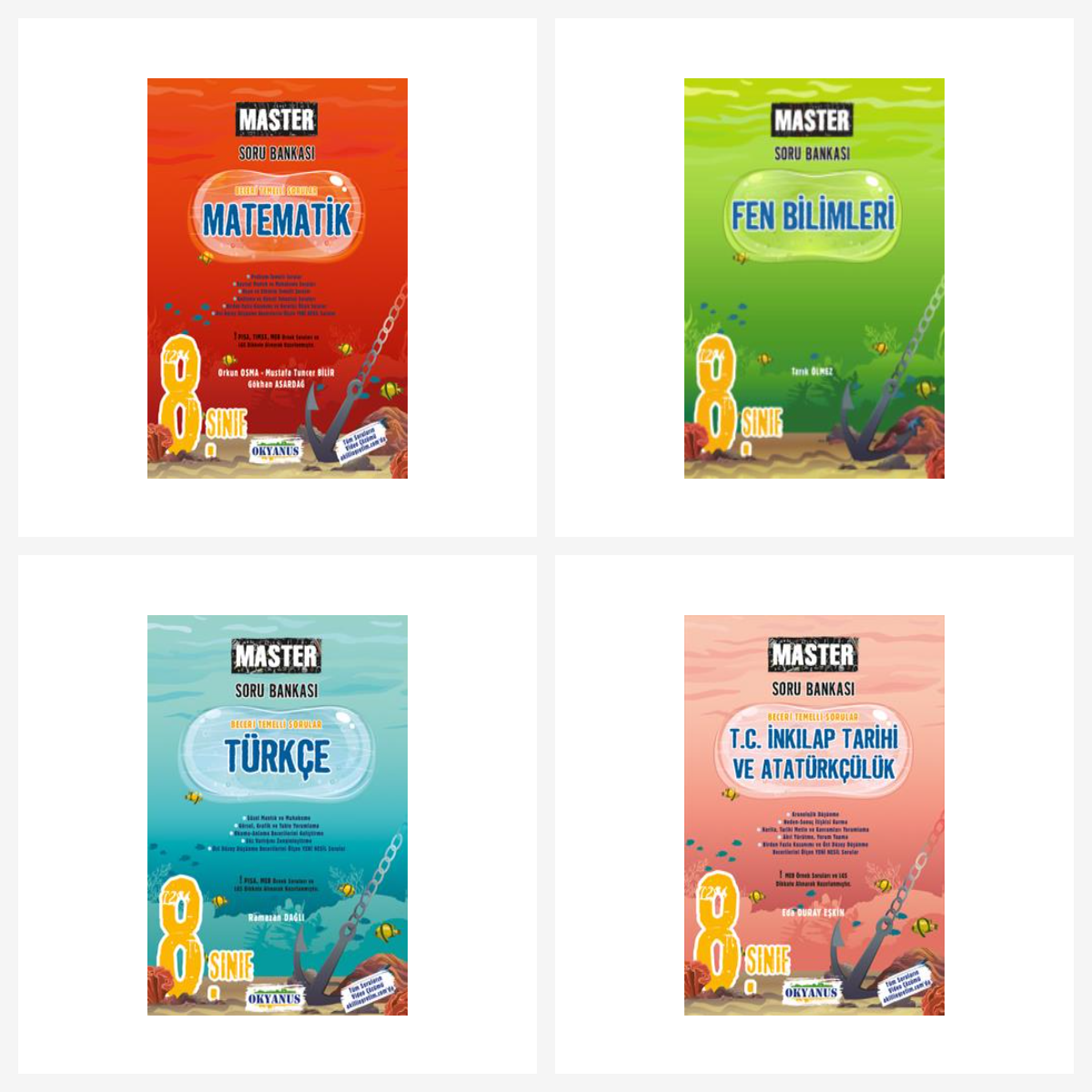 Okyanus 8. Sınıf Master Tüm Dersler Soru Bankası Seti 4 Kitap Okyanus Yayınları Okyanus 8. Sınıf Master Tüm Dersler Soru Bankası Seti 4 Kitap Okyanus Yayınları
