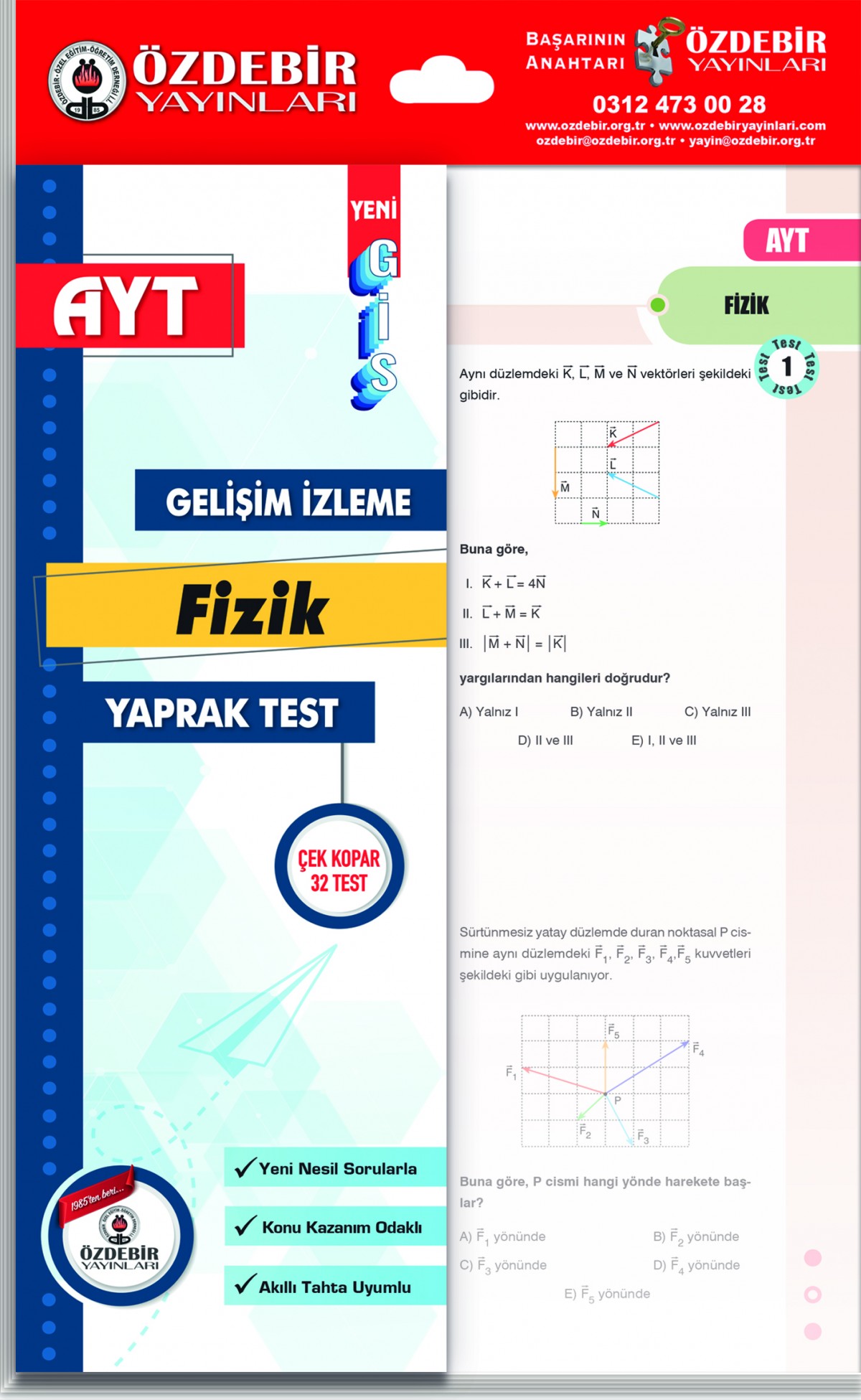 Özdebir AYT Fizik GİS Yaprak Test Özdebir Yayınları