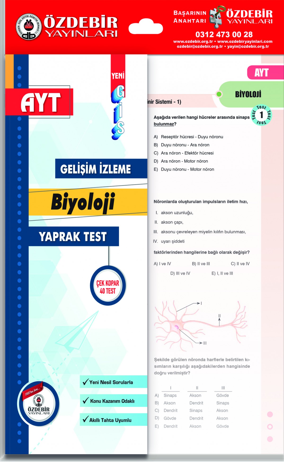 Özdebir YKS AYT Biyoloji GİS Yaprak Test Özdebir Yayınları