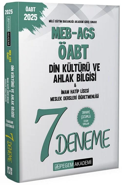 Pegem 2025 ÖABT MEB-AGS Din Kültürü ve Ahlak Bilgisi 7 Deneme Çözümlü Pegem Akademi Yayınları