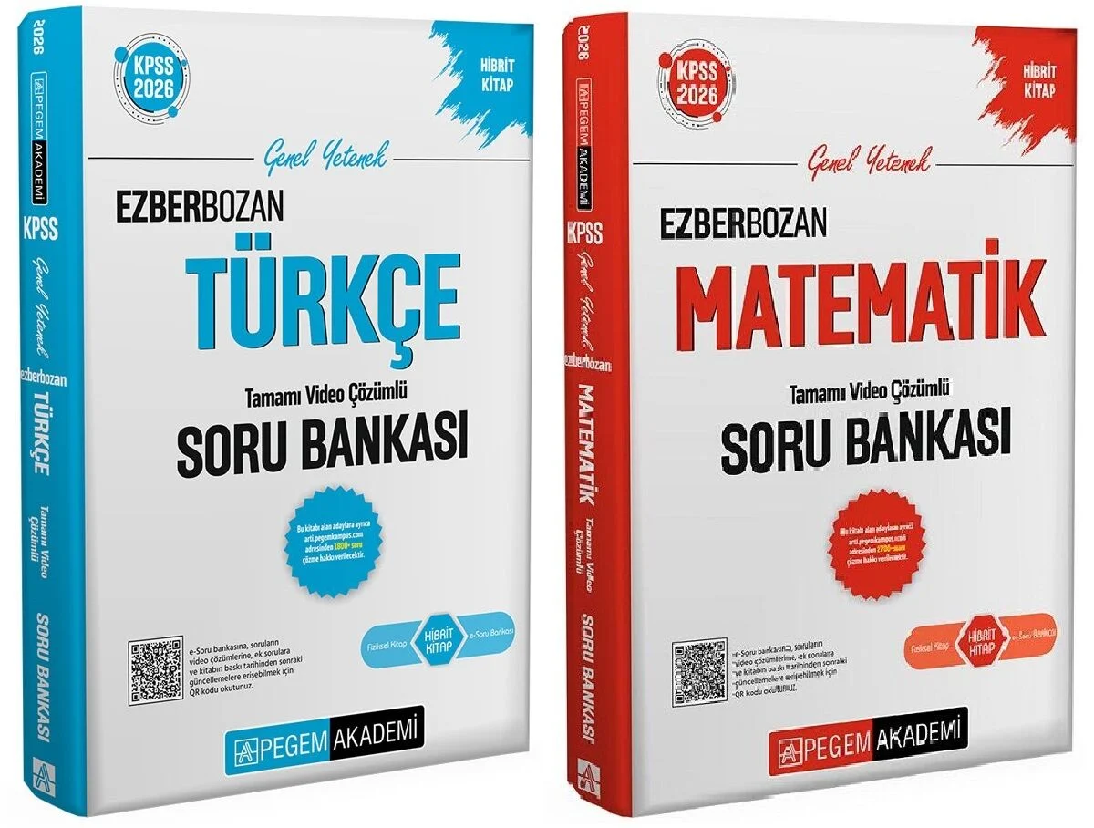 Pegem 2026 KPSS Türkçe + Matematik Ezberbozan Soru Bankası 2 li Set Pegem Akademi Yayınları Pegem 2026 KPSS Türkçe + Matematik Ezberbozan Soru Bankası 2 li Set Pegem Akademi Yayınları