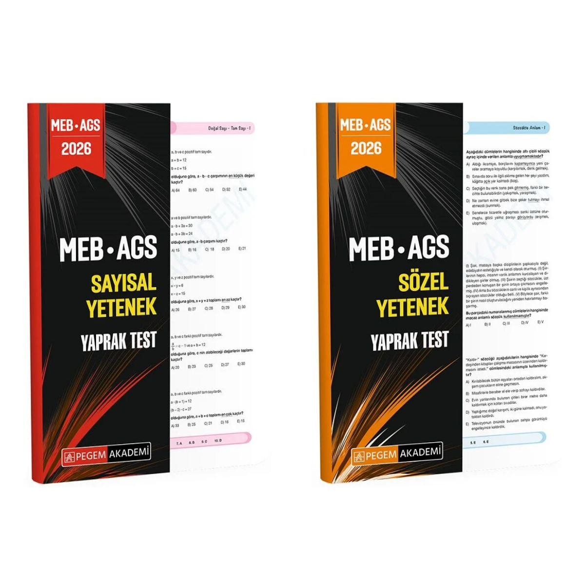 Pegem 2026 MEB-AGS Sayısal + Sözel Yetenek Yaprak Test 2 li Set Pegem Akademi Yayınları Pegem 2026 MEB-AGS Sayısal + Sözel Yetenek Yaprak Test 2 li Set Pegem Akademi Yayınları