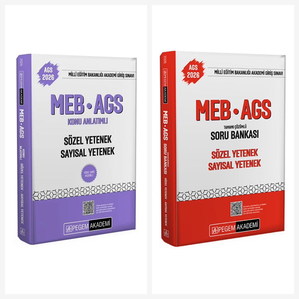 Pegem 2026 MEB AGS Sözel Yetenek Sayısal Yetenek Konu Anlatımlı Soru Bankası Seti Pegem Akademi Yayınları