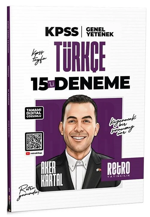 Retro 2026 KPSS Türkçe 15 Deneme Çözümlü - Aker Kartal Retro Yayıncılık