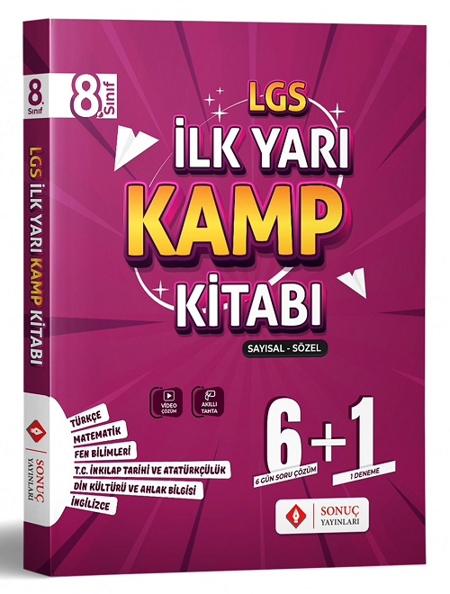 8. Sınıf LGS Sayısal-Sözel İlk Yarı Kamp Kitabı Çözümlü Sonuç Yayınları