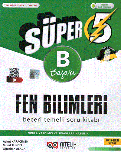 Süper 5.Sınıf Fen Bilimleri B Başarı Beceri Temelli Soru Kitabı Nitelik Yayınları