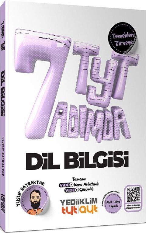 TYT 7 Adımda Temelden Zirveye Dil Bilgisi Video Konu Anlatımlı Video Çözümlü Soru Bankası Yediiklim Yayınları