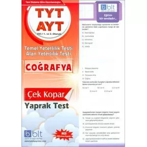 TYT AYT Coğrafya Yaprak Test Bulut Yayınları