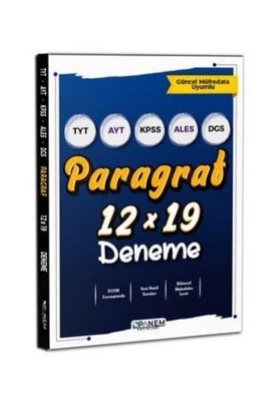 TYT AYT KPSS ALES DGS Paragraf 12x19 Deneme Panem Yayınları