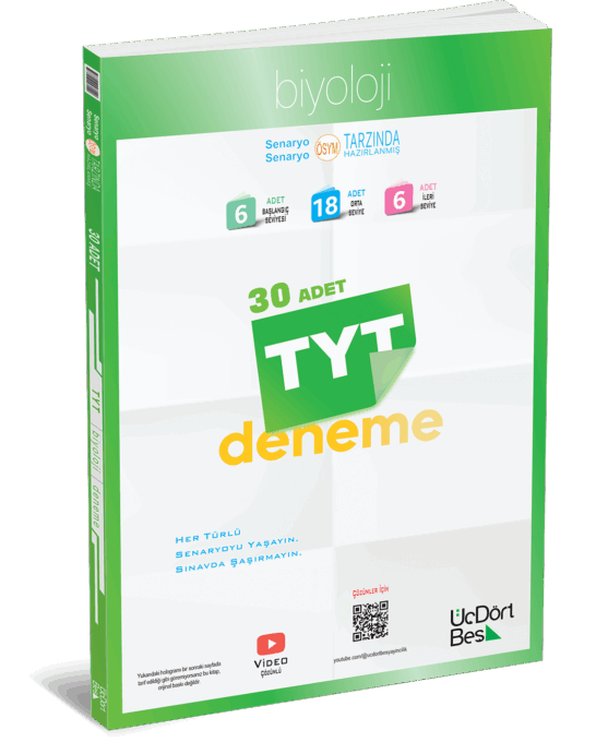 TYT Biyoloji 30 Deneme ÜçDörtBeş Yayınları TYT Biyoloji 30 Deneme ÜçDörtBeş Yayınları