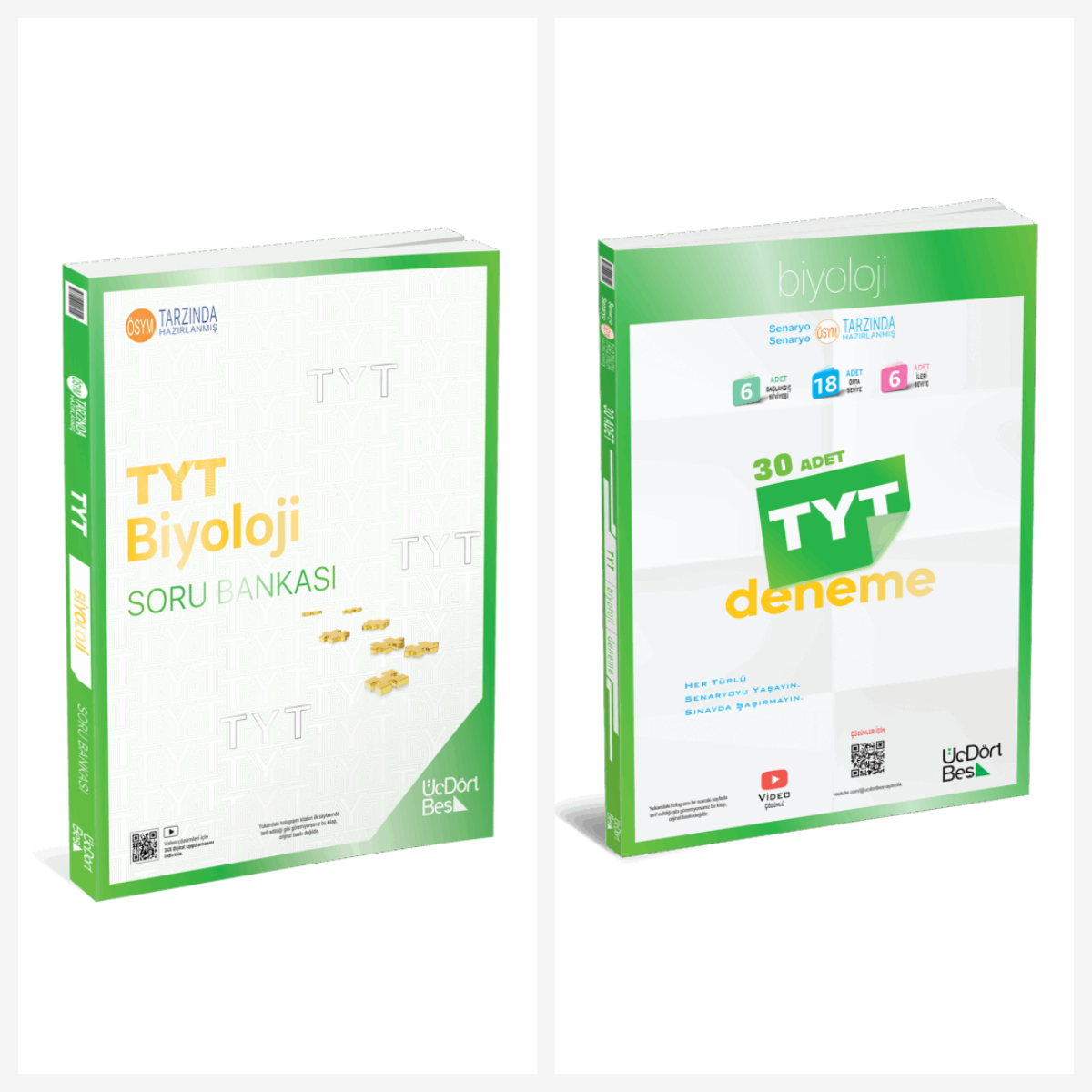 TYT Biyoloji Soru Bankası ve Deneme Sınavı Seti ÜçDörtBeş Yayınları