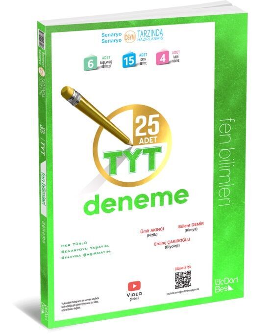 TYT Fen Bilimleri 25 li Deneme ÜçDörtBeş Yayınları