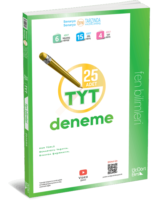 TYT Fen Bilimleri 25 li Deneme ÜçDörtBeş Yayınları