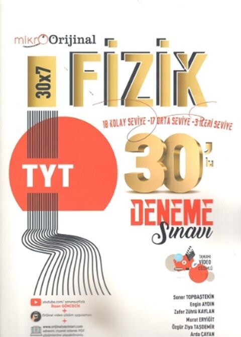 TYT Fizik 30 lu Deneme Sınavı Orijinal Yayınları
