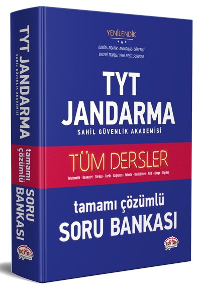 TYT Jandarma Tüm Dersler Tamamı Çözümlü Soru Bankası Editör Yayınları