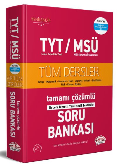 TYT / MSÜ Tüm Dersler Tamamı Çözümlü Soru Bankası Editör Yayınları