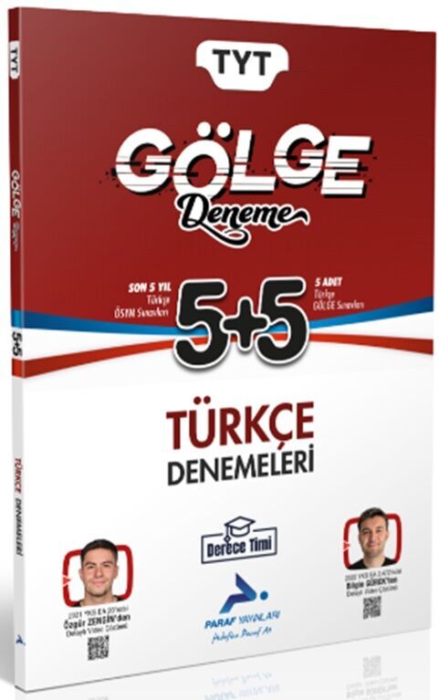 TYT Türkçe 5 + 5 Gölge Deneme Paraf Yayınları TYT Türkçe 5 + 5 Gölge Deneme Paraf Yayınları