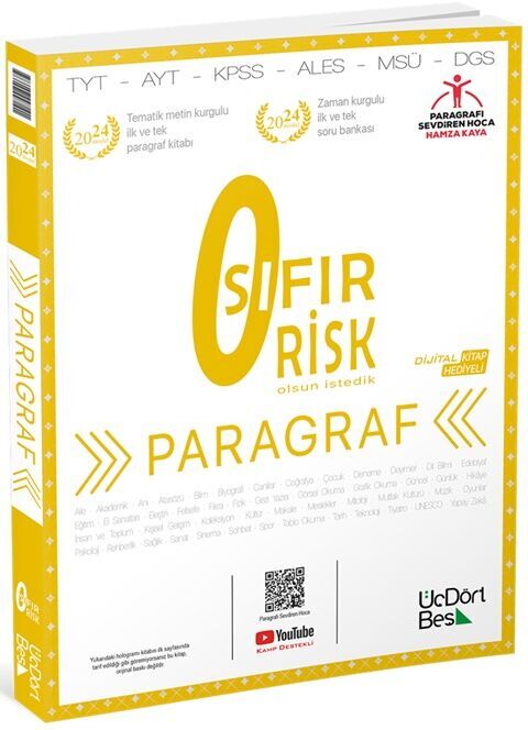 Paragraf Sıfır Risk ÜçDörtBeş Yayınları