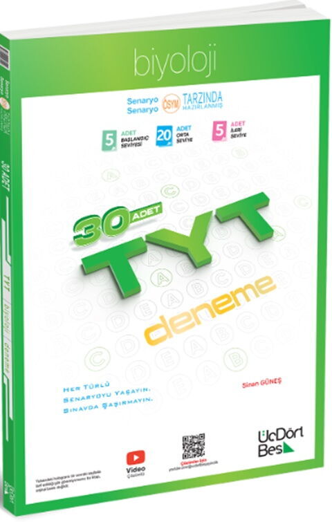 Üçdörtbeş TYT Biyoloji 30 Deneme ÜçDörtBeş Yayınları Üçdörtbeş TYT Biyoloji 30 Deneme ÜçDörtBeş Yayınları