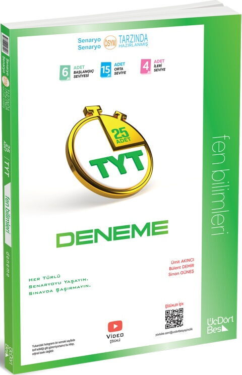 Üçdörtbeş TYT Fen Bilimleri 25 li Deneme ÜçDörtBeş Yayınları Üçdörtbeş TYT Fen Bilimleri 25 li Deneme ÜçDörtBeş Yayınları