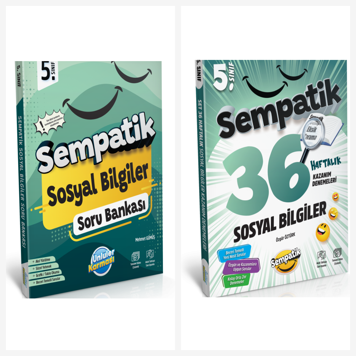 Ünlüler Karması 5. Sınıf Sosyal Bilgiler Soru Bankası ve Haftalık Deneme Seti 2 Kitap Ünlüler Karması 5. Sınıf Sosyal Bilgiler Soru Bankası ve Haftalık Deneme Seti 2 Kitap
