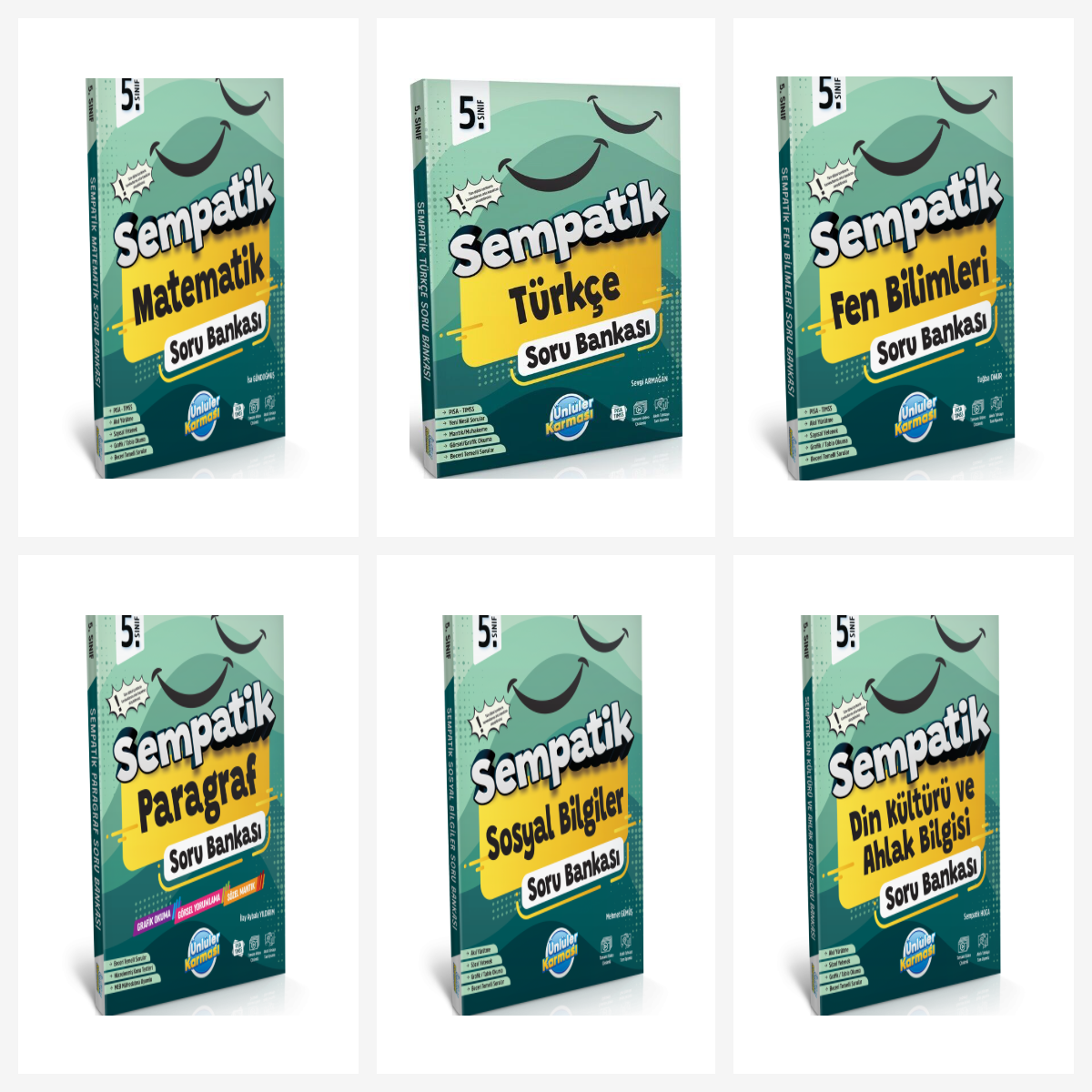 Ünlüler Karması 5. Sınıf Tüm Dersler Sempatik Soru Bankası Seti 6 Kitap Ünlüler Karması Ünlüler Karması 5. Sınıf Tüm Dersler Sempatik Soru Bankası Seti 6 Kitap Ünlüler Karması