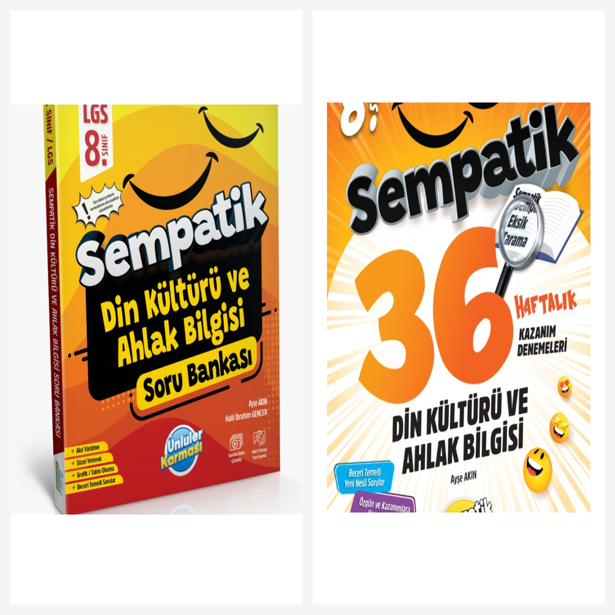 Ünlüler Karması 8. Sınıf Din Kültürü ve Ahlak Bilgisi Soru Bankası ve Haftalık Deneme Seti 2 Kitap Ünlüler Karması 8. Sınıf Din Kültürü ve Ahlak Bilgisi Soru Bankası ve Haftalık Deneme Seti 2 Kitap