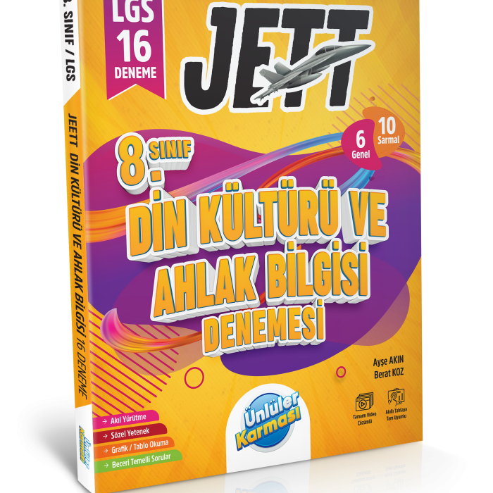 Ünlüler Karması LGS Jett Din Kültürü ve Ahlak Bilgisi 16 Deneme Sınavı Ünlüler Karması Yayınları