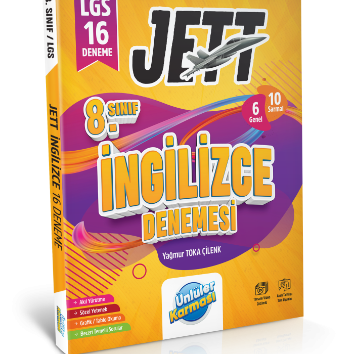 Ünlüler Karması LGS Jett İngilizce 16 Deneme Sınavı Ünlüler Karması Yayınları