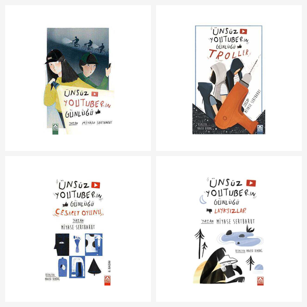 Ünsüz Youtuberın Günlüğü Seti 4 Kitap Miyase Karabarut Altın Kitaplar