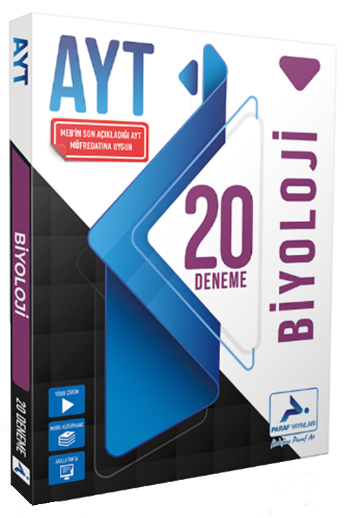 YKS AYT Biyoloji 20 Deneme Video Çözümlü Paraf Yayınları