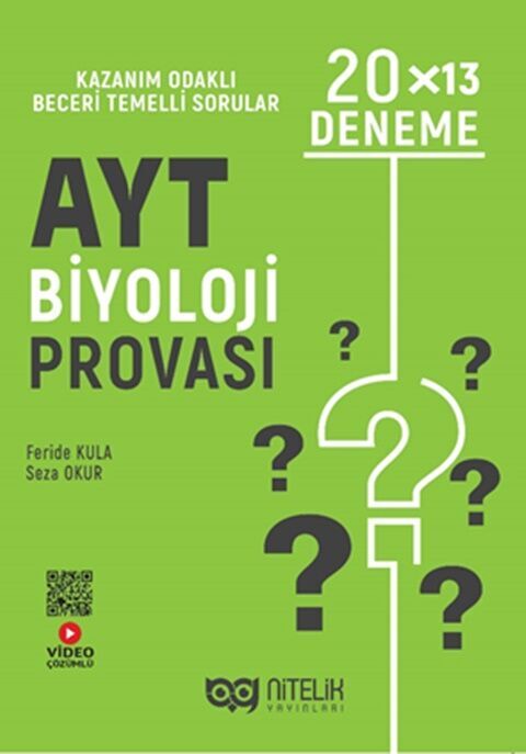 YKS AYT Biyoloji Provası 20 X 13 Deneme Nitelik Yayınları