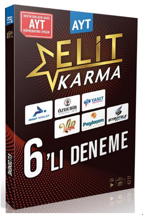 YKS AYT Tüm Dersler 1. Dönem Elit Karma 6 lı Deneme Video Çözümlü Paraf Yayınları