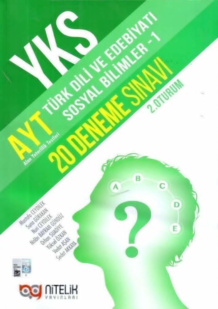 YKS AYT Türk Dili Ve Edebiyatı Sosyal Bilimler 1 20 Deneme Sınavı Nitelik Yayınları