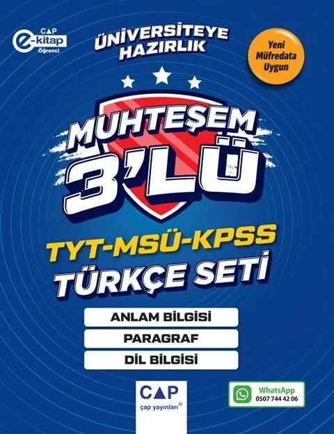 YKS TYT KPSS MSÜ Türkçe Muhteşem 3 lü Set Çap Yayınları YKS TYT KPSS MSÜ Türkçe Muhteşem 3 lü Set Çap Yayınları