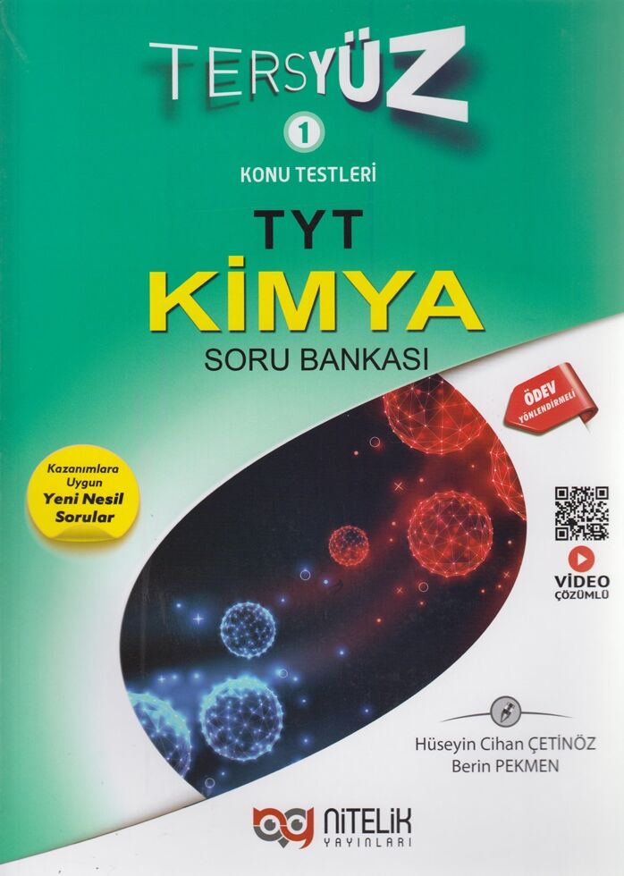 YKS TYT Kimya Tersyüz Soru Kitabı Video Çözümlü Yeşil Kapak Nitelik Yayınları