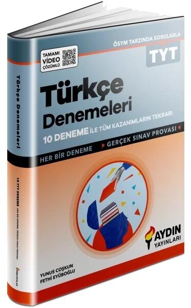 YKS TYT Türkçe 10 Deneme Çözümlü Aydın Yayınları