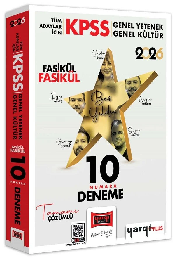 Yargı 2026 KPSS Genel Yetenek Genel Kültür 10 Numara 5 Yıldız 10 Deneme Fasikül Çözümlü Yargı Yayınları Yargı 2026 KPSS Genel Yetenek Genel Kültür 10 Numara 5 Yıldız 10 Deneme Fasikül Çözümlü Yargı Yayınları