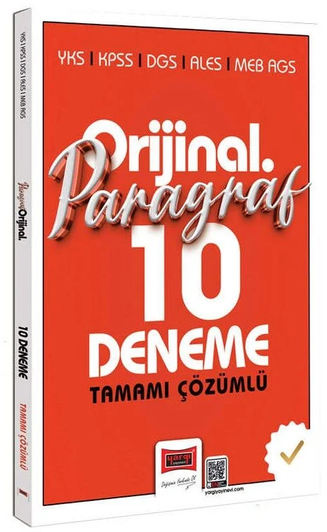 Yargı 2026 KPSS MEB-AGS ALES DGS YKS Paragraf Orijinal 10 Deneme Çözümlü Yargı Yayınları Yargı 2026 KPSS MEB-AGS ALES DGS YKS Paragraf Orijinal 10 Deneme Çözümlü Yargı Yayınları