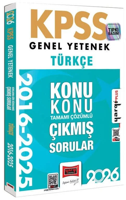 Yargı 2026 KPSS Türkçe Çıkmış Sorular 2016-2025 Konu Konu Çözümlü Yargı Yayınları Yargı 2026 KPSS Türkçe Çıkmış Sorular 2016-2025 Konu Konu Çözümlü Yargı Yayınları
