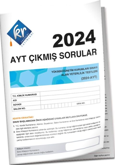Yayınları 2024 AYT Çıkmış Sorular Tıpkı Basım Kitapçığı KR Akademi