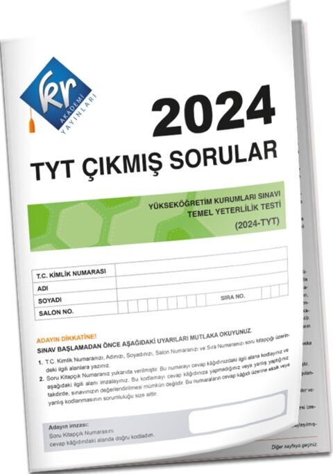 Yayınları 2024 TYT Çıkmış Sorular Tıpkı Basım Kitapçığı KR Akademi