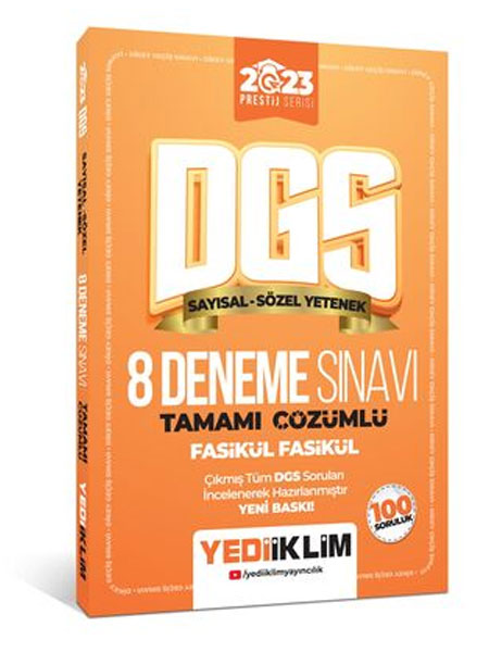 2023 Prestij Serisi DGS Tamamı Çözümlü 8 Fasikül Deneme Yediiklim Yayınları