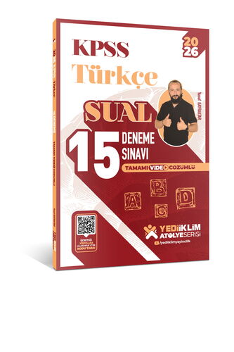 Yediiklim 2026 KPSS Atölye Serisi Türkçe Sual Tamamı Video Çözümlü 15 Deneme Sınavı Yediiklim Yayınları