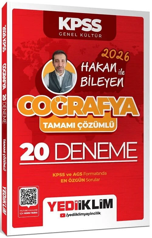 Yediiklim 2026 KPSS Coğrafya 20 Deneme Çözümlü - Hakan Bileyen Yediiklim Yayınları Yediiklim 2026 KPSS Coğrafya 20 Deneme Çözümlü - Hakan Bileyen Yediiklim Yayınları