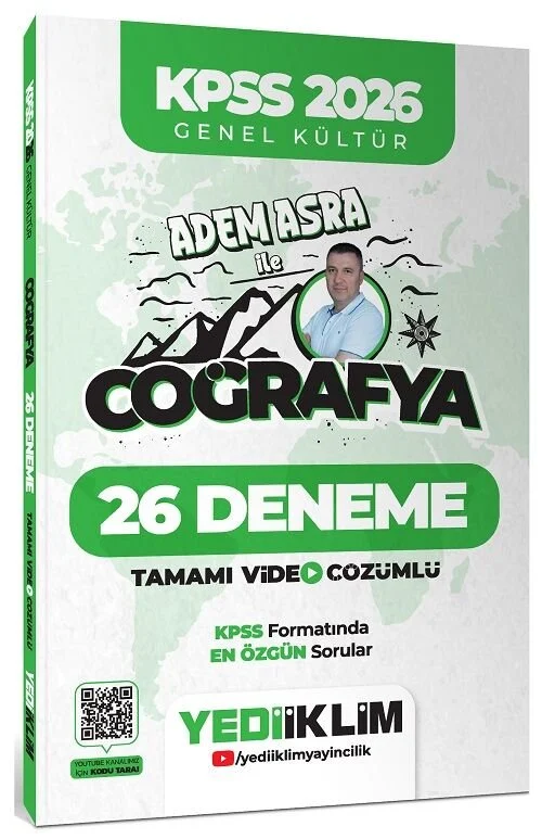 Yediiklim 2026 KPSS Coğrafya 26 Deneme Çözümlü - Adem Asra Yediiklim Yayınları Yediiklim 2026 KPSS Coğrafya 26 Deneme Çözümlü - Adem Asra Yediiklim Yayınları