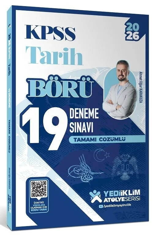 Yediiklim 2026 KPSS Tarih Börü 19 Deneme Çözümlü Atölye Serisi - Ahmet Uğur Karakuza Yediiklim Yayınları Yediiklim 2026 KPSS Tarih Börü 19 Deneme Çözümlü Atölye Serisi - Ahmet Uğur Karakuza Yediiklim Yayınları