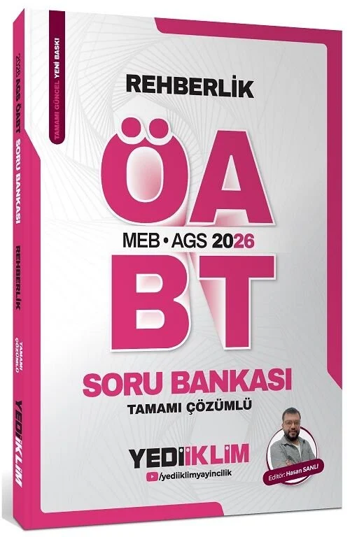 Yediiklim 2026 ÖABT MEB-AGS Rehberlik Soru Bankası Çözümlü - Hasan Sanlı Yediiklim Yayınları Yediiklim 2026 ÖABT MEB-AGS Rehberlik Soru Bankası Çözümlü - Hasan Sanlı Yediiklim Yayınları
