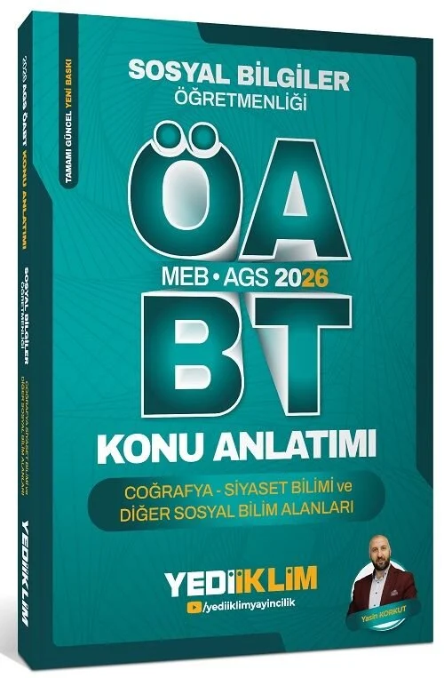 Yediiklim 2026 ÖABT MEB-AGS Sosyal Bilgiler Öğretmenliği Coğrafya - Siyaset Bilimi ve Diğer Sosyal Bilim Alanları Konu Anlatımı - Yasin Korkut Yediiklim Yayınları Yediiklim 2026 ÖABT MEB-AGS Sosyal Bilgiler Öğretmenliği Coğrafya - Siyaset Bilimi ve Diğer Sosyal Bilim Alanları Konu Anlatımı - Yasin Korkut Yediiklim Yayınları