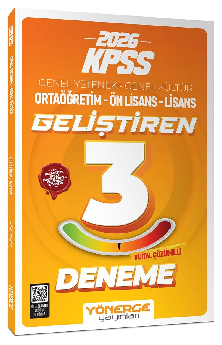 Yönerge 2026 KPSS Genel Yetenek Genel Kültür Geliştiren 3 Deneme Çözümlü Yönerge Yayınları Yönerge 2026 KPSS Genel Yetenek Genel Kültür Geliştiren 3 Deneme Çözümlü Yönerge Yayınları